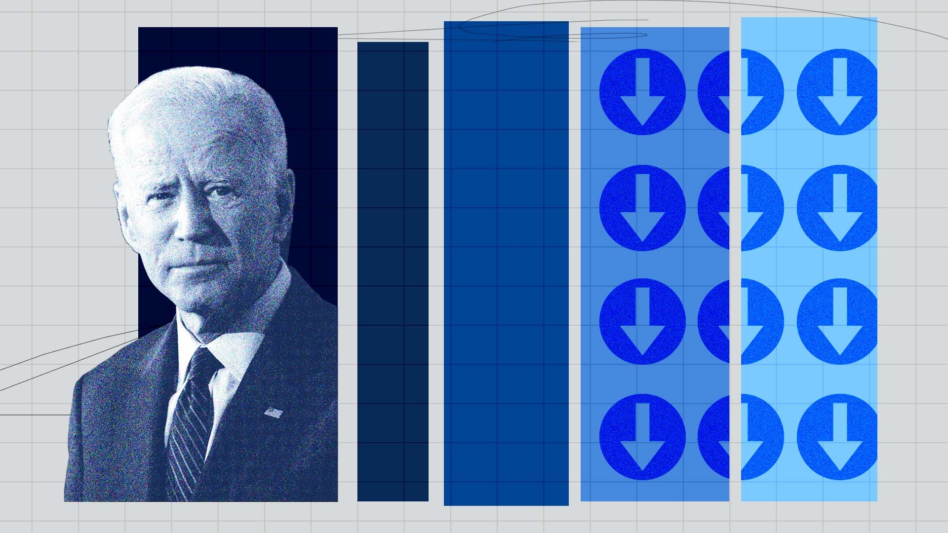 Graphic conveying President Biden's approval rating being underwater in 44 states