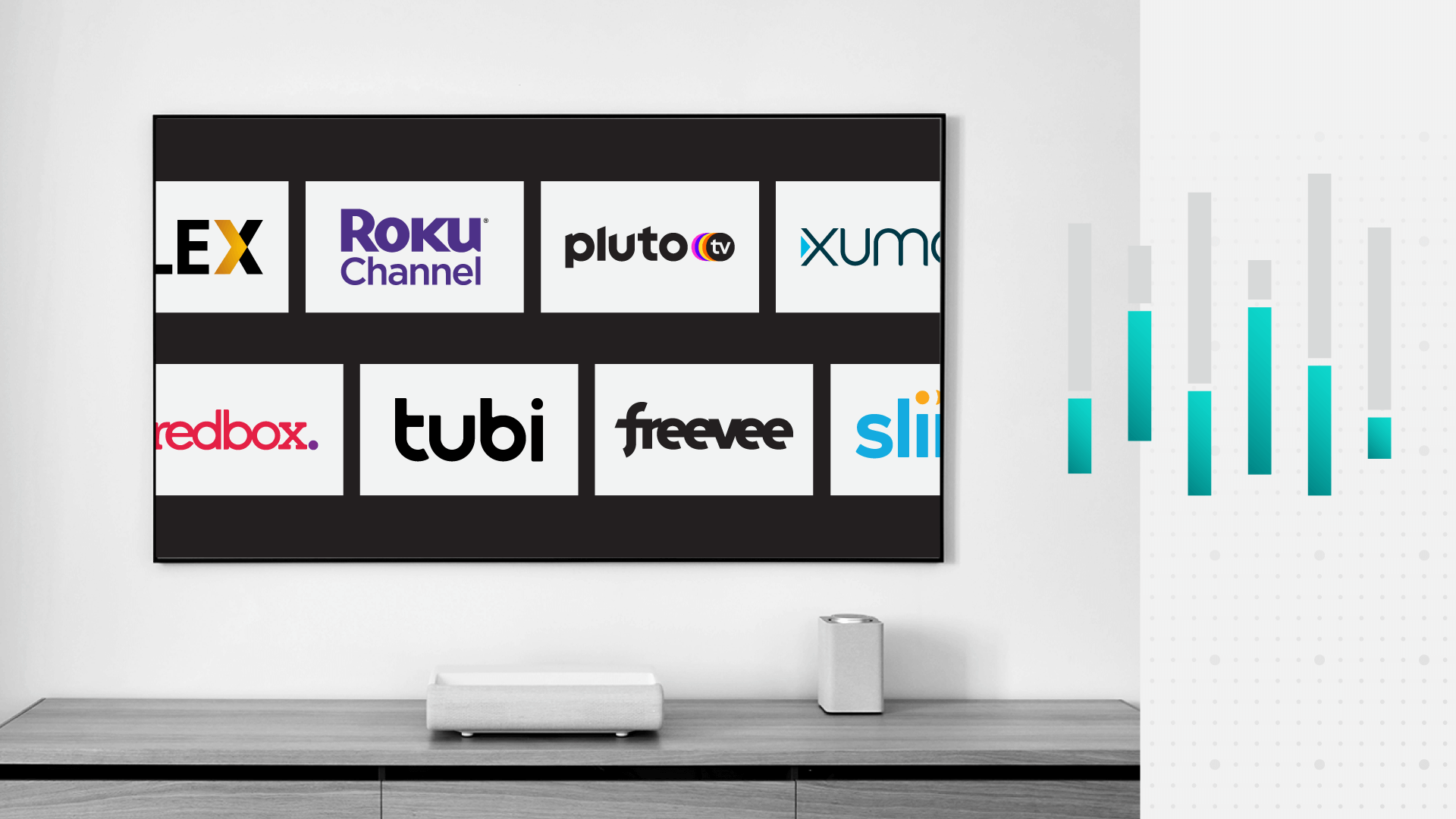 Graphic conveying on-demand content on FAST services